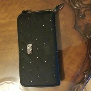Sonia Rykiel black dotted purse wallet